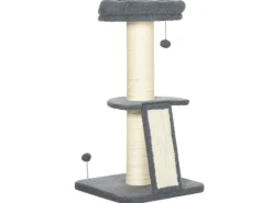 PawHut Katzenbedarf^Kratzbaum 92H cm mit Kratzbrett und Spielball