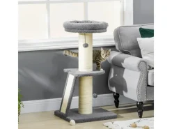 PawHut Katzenbedarf^Kratzbaum 92H cm mit Kratzbrett und Spielball