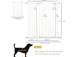 PawHut Hundebedarf^Türschutzgitter mit Auto-Close