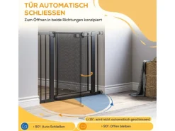 PawHut Türschutzgitter Ohne Bohren und mit Auto-Close