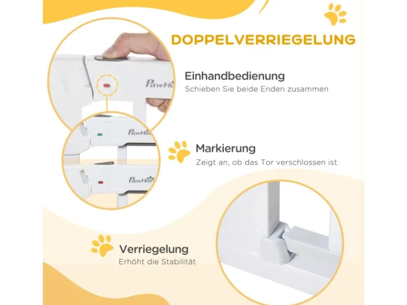 PawHut Türschutzgitter Verstellbar Auto-Close