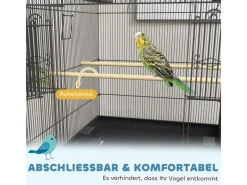 PawHut Vogelbedarf^Vogelkäfig Stahl Kunststoff Schwarz 63L x 53B x 144H cm
