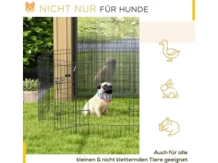 PawHut Kleintierbedarf^Welpenauslauf Hundelaufstall Metall Schwarz 61L x 4B x 76H cm