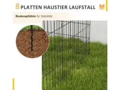 PawHut Kleintierbedarf^Welpenauslauf Hundelaufstall Metall Schwarz 61L x 4B x 76H cm