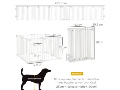 PawHut Kleintierbedarf^Welpenauslauf mit Tür Klappbar 8 Paneele