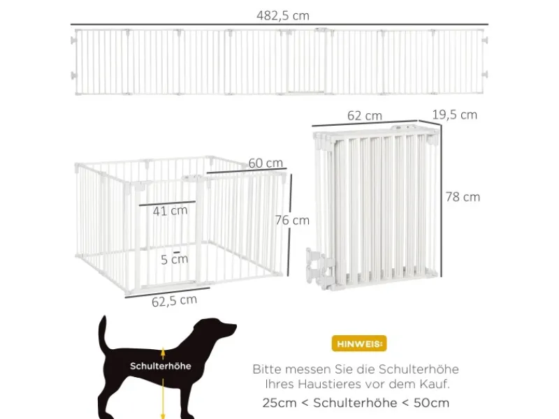 PawHut Kleintierbedarf^Welpenauslauf mit Tür Klappbar 8 Paneele