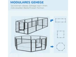 PawHut Kleintierbedarf^Welpenfreigehege Freigehege Welpenzaun Laufgitter Laufstall 80 x 60 cm