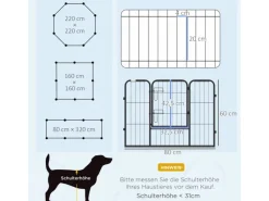 PawHut Kleintierbedarf^Welpenfreigehege Freigehege Welpenzaun Laufgitter Laufstall 80 x 60 cm