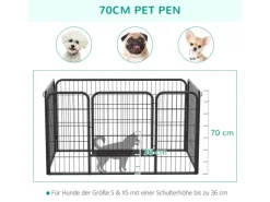 PawHut Welpenfreigehege Freigehege Laufgitter Welpenzaun 70 x 80 cm