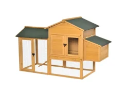 PawHut Zwerghühnerstall mit Auslauf Stange Nistkasten