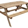 Andrewex Sitzbänke^Picknick-Gartentisch Holz Braun 71,2 cm x 130,5 cm x 148 cm