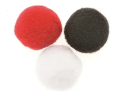 Pompons Mix ca. 50 Stück Rot-Weiß-Schwarz
