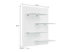 Posseik Möbelserien^Wandregal Elite 4 Glasablagen 52 cm x 60 cm Eiche