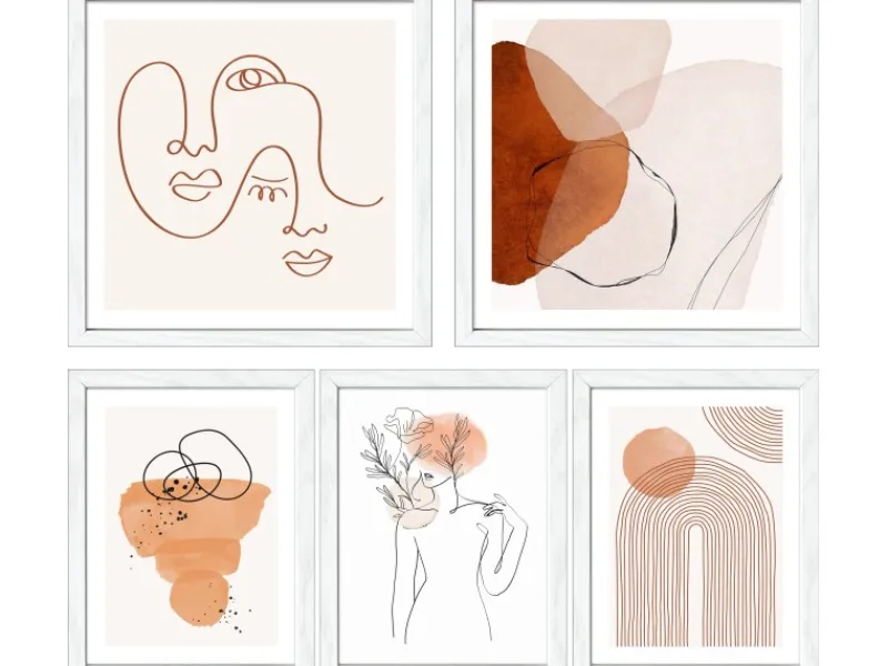 Pro Art Bilder^Bilder Framed Art Lines And Shapes XI 2x 28 x 28 cm, 3x 19 x 24 cm