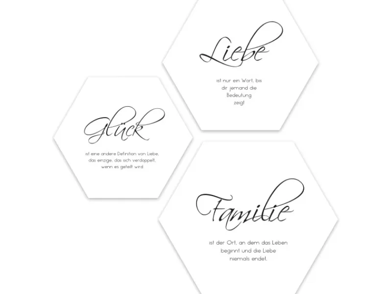 Pro Art Bilder^Bildkacheln Cut-Out Liebe I 3 Stk. 50 cm x 50 cm