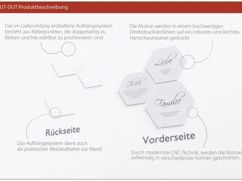 Pro Art Bilder^Bildkacheln Cut-Out Liebe I 3 Stk. 50 cm x 50 cm