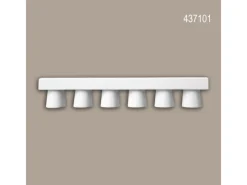 Außen-Fassadenfarben^PROFHOME 437101 Regula Außenstuck Zierelement Fassaden Element 12 cm x 0,8 cm x 1,9 cm Weiß