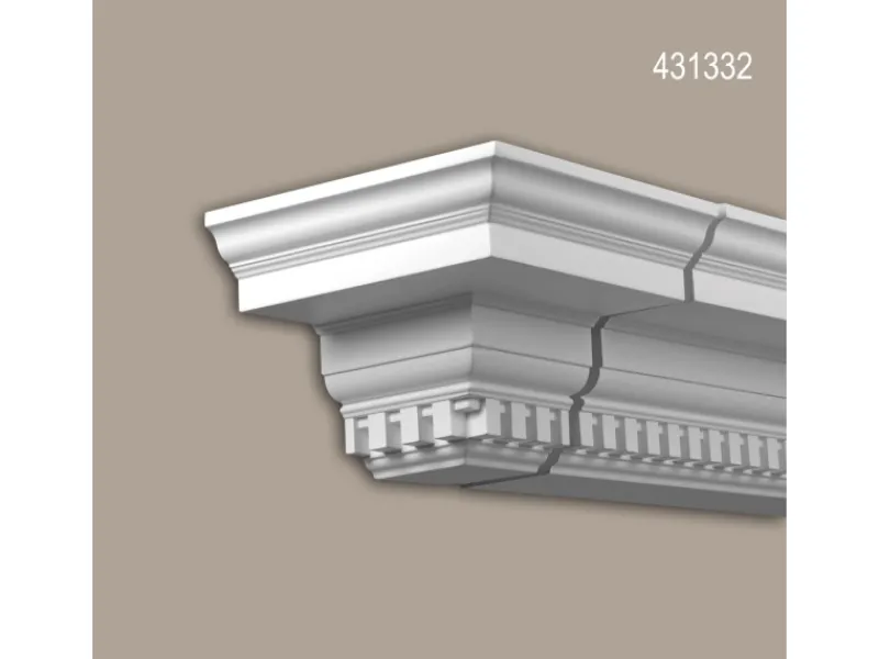 Außen-Fassadenfarben^PROFHOME 431332 Stirnelement Fassadenstuck Zierelement Fassaden Element 25,7 cm x 25,7 cm x 20 cm Weiß