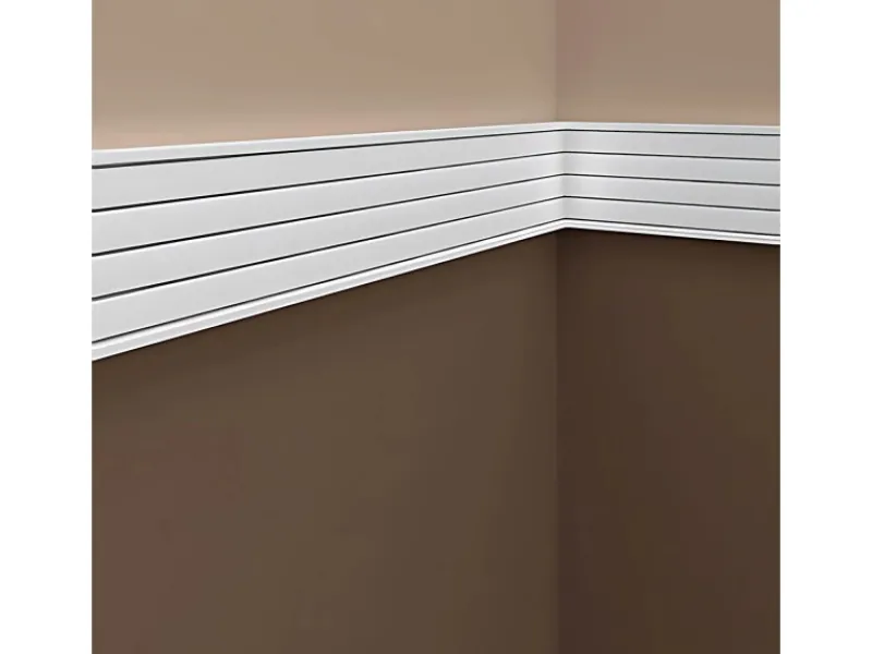 Zierprofile^PROFHOME 151316 Wand- und Friesleiste Stuckleiste Zierleiste Wandleiste 2 m 200 cm x 1,8 cm x 9 cm Weiß