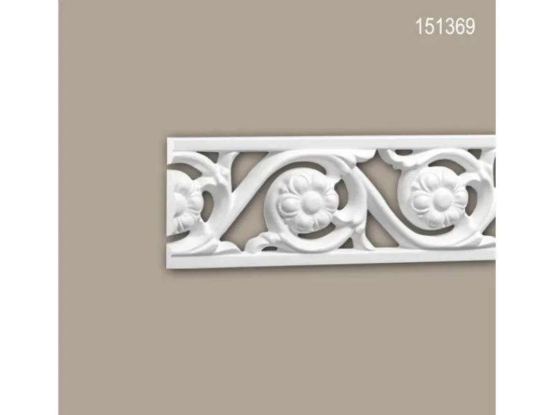 Zierprofile^PROFHOME 151369 Wand- und Friesleiste Stuckleiste Zierleiste Friesleiste 2 m 200 cm x 1,1 cm x 5,4 cm Weiß