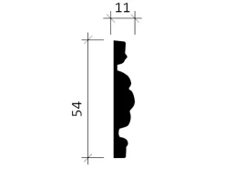 Zierprofile^PROFHOME 151369 Wand- und Friesleiste Stuckleiste Zierleiste Friesleiste 2 m 200 cm x 1,1 cm x 5,4 cm Weiß