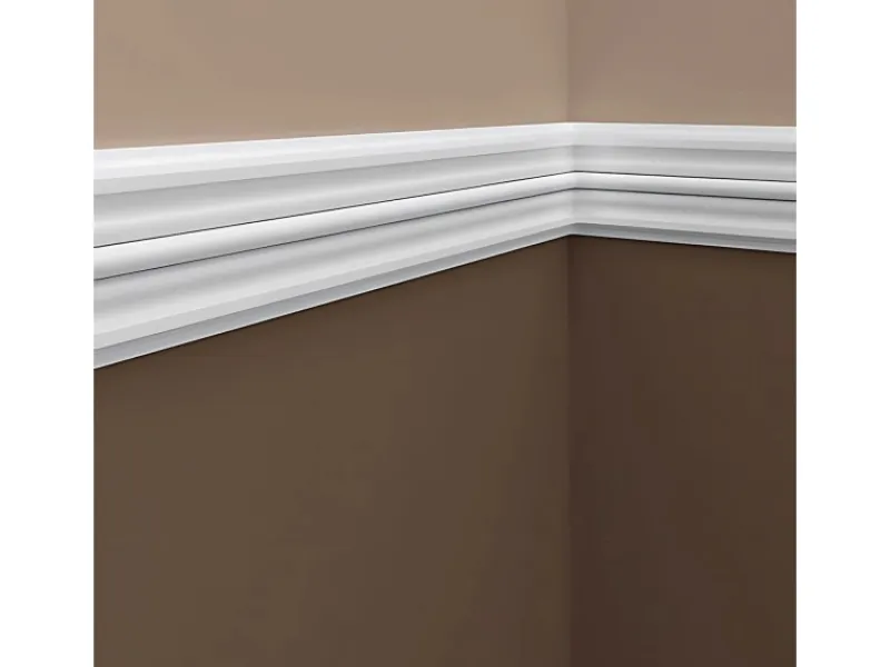 Zierprofile^PROFHOME 151310 Wand- und Friesleiste Stuckleiste Zierleiste Wandleiste 2 m 200 cm x 1,9 cm x 9,6 cm Weiß