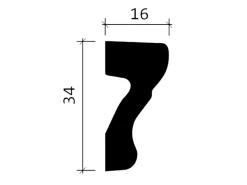 Zierprofile^PROFHOME 151346 Wand- und Friesleiste Stuckleiste Zierleiste Wandleiste 2 m 200 cm x 1,6 cm x 3,4 cm Weiß