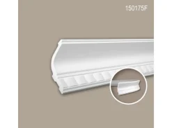 PROFHOME 150175F Flexible Eckleiste Stuckleiste aus Flexiblem Polyurethan 2 m 200 cm x 11,9 cm x 13,3 cm Weiß