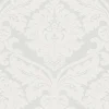 Tapetenmuster^PROFHOME 554338-GU Barock Tapete Ornament Schimmernd Weiß Perl-Weiß 0,53 m x 10,05 m 5,33 m2 Weiß