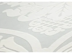 Tapetenmuster^PROFHOME 554338-GU Barock Tapete Ornament Schimmernd Weiß Perl-Weiß 0,53 m x 10,05 m 5,33 m2 Weiß