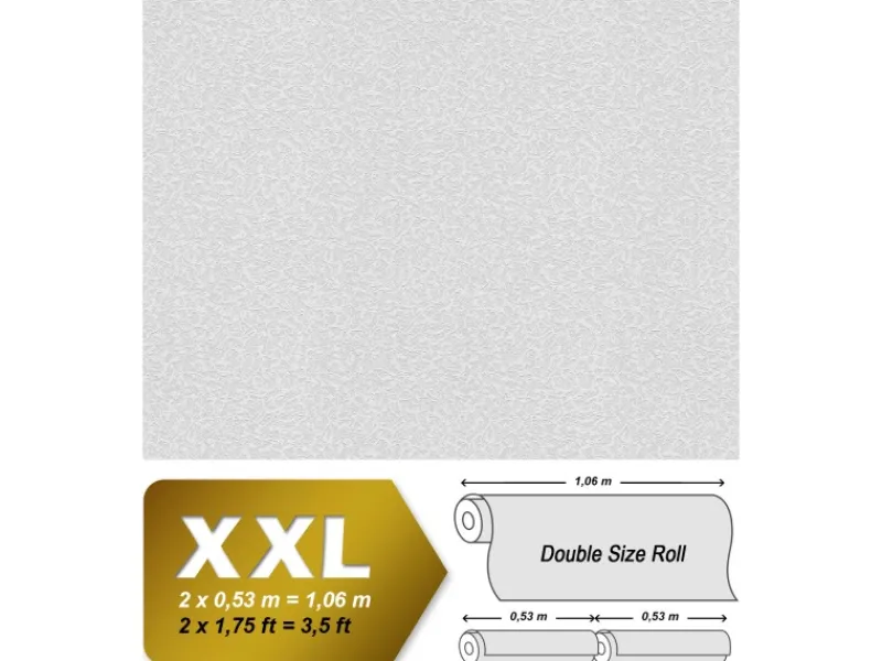 PROFHOME 643018-GU Spachtel Putz Tapete Struktur Matt Weiß 1,06 m x 25,00 m 26,50 m2 Weiß