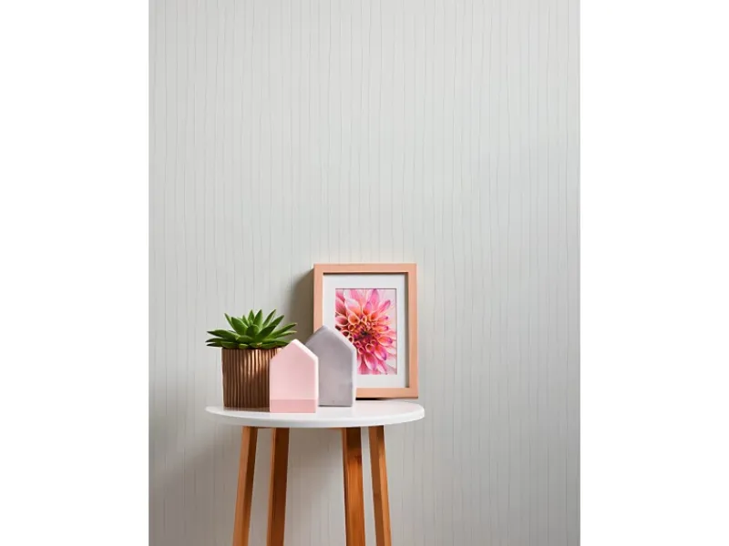 PROFHOME 320041-GU Streifen Tapete Design Matt Weiß 0,53 m x 10,05 m 5,33 m2 Weiß