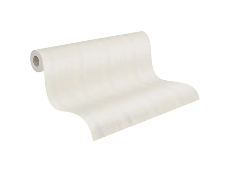 PROFHOME 586315-GU Streifen Tapete Struktur Matt Weiß 1,06 m x 25,00 m 26,50 m2 Weiß