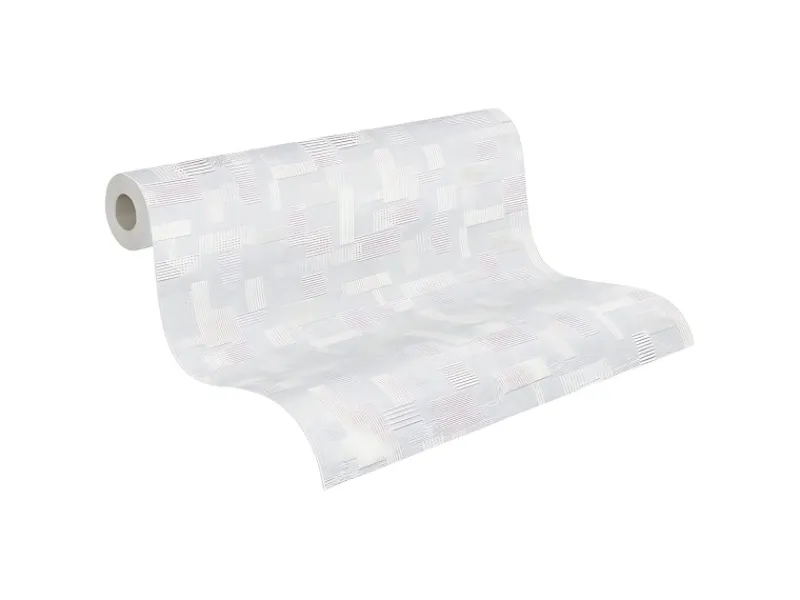 PROFHOME 262110-GU Struktur Tapete Geometrisch Matt Weiß 1,06 m x 25,00 m 26,50 m2 Weiß