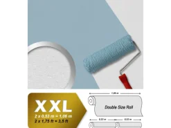 PROFHOME 586513-GU Struktur Tapete Uni Matt Weiß 1,06 m x 25,00 m 26,50 m2 Weiß