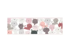 PROFHOME 403741-GU Tiermotiv Tapete Kindertapete Matt Rosa Grau Weiß 0,75 m2 0,15 m x 5,00 m 0,75 m2 Rosa