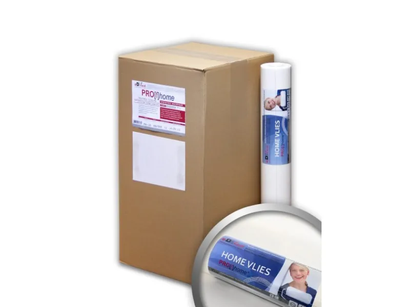 PROFHOME HomeVlies glatte überstreichbare Vliestapete Glattvlies Renoviervlies 1 Karton mit 12 Rollen 64 m2 Weiß