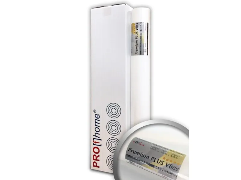 PROFHOME Malervlies Renoviervlies 160 g Profhome PremiumVlies Plus 1 Karton mit 4 Rollen 100 m2 Weiß