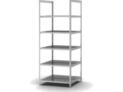 PROREGAL Aktenregal Schraubsystem Grundregal HxBxT 185 x 75 x 60 cm 5 Ebenen Fachlast 90 kg Ohne Deckboden Beidseitig Nutzbar