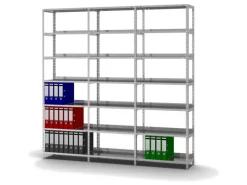 PROREGAL Büroregale^Aktenregal Schraubsystem Grundregal HxBxT 220 x 75 x 30 cm 7 Ebenen Fachlast 60 kg Mit Deckboden Einseitig Nutzbar