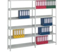 PROREGAL Büroregale^Aktenregal Schraubsystem Grundregal HxBxT 220 x 75 x 30 cm 7 Ebenen Fachlast 60 kg Mit Deckboden Einseitig Nutzbar