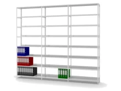 PROREGAL Büroregale^Aktenregal Schraubsystem Grundregal HxBxT 255 x 100 x 30 cm 8 Ebenen Fachlast 60 kg Mit Deckboden Einseitig Nutzbar