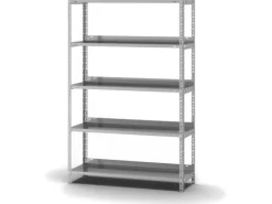 PROREGAL Büroregale^Aktenregal Schraubsystem Grundregal HxBxT 150 x 100 x 30 cm 5 Ebenen Fachlast 60 kg Mit Deckboden Einseitig Nutzbar