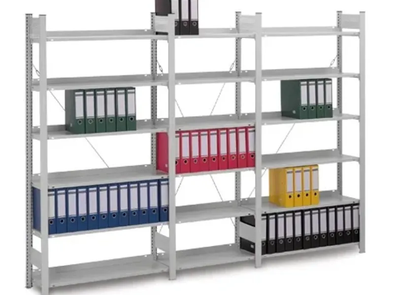 PROREGAL Aktenregal Stecksystem T-Profil Grundregal HxBxT 175 x 100 x 30 cm 5 Ebenen Fachlast 60 kg Einseitig Nutzbar