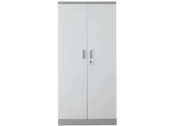 PROREGAL Büroregale^Aktenschrank Beetle 4 Fachböden HxBxT 195 x 92 x 42 cm Grau & Weiß