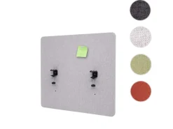 PROREGAL Pinnwände^Akustik-Tischtrennwand HxBxT 60x65x2 cm Doppelwandig Stoff Büro-Sichtschutz Schreibtisch Pinnwand