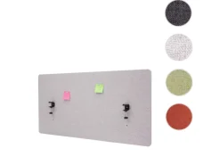PROREGAL Akustik-Tischtrennwand HxBxT 60x65x2 cm Doppelwandig Stoff Büro-Sichtschutz Schreibtisch Pinnwand