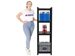 PROREGAL All Black Series Schwerlastregal Ragnar für Gesamtlast 500 kg HxBxT 150 x 45 x 45 cm Matt Schwarz Kellerregal Steckregal Garagenregal