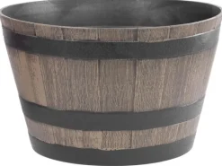 PROREGAL Blumentopf 52x30cm Holz-effekt, Fass