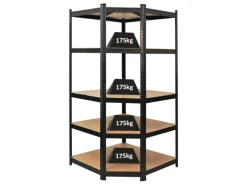 PROREGAL Eckregal Ragnar für Gesamtlast 875 kg HxBxT 180 x 90 x 60 cm Kellerregal Steckregal Garagenregal Lagerregal